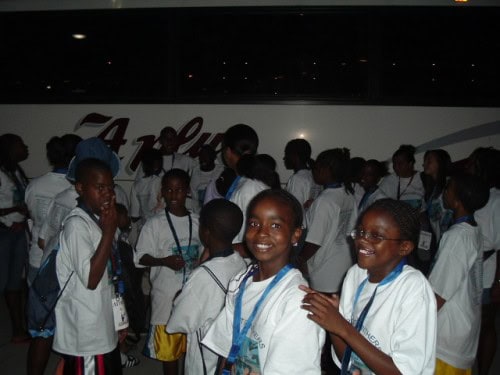 Panthers Elite Track & Field Club youth athletes at an indoor event.