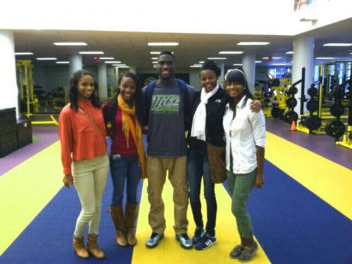 Group of young athletes at Panthers Elite Track & Field Club gym.