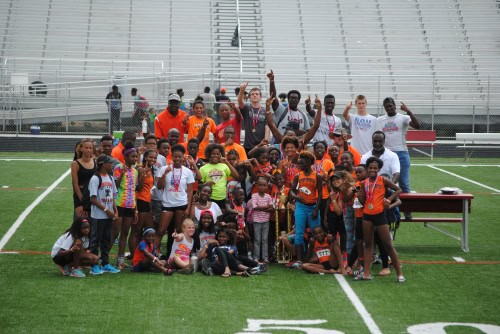 AAU Region 25 Champions group photo at Panthers Elite Track & Field Club, 2015.