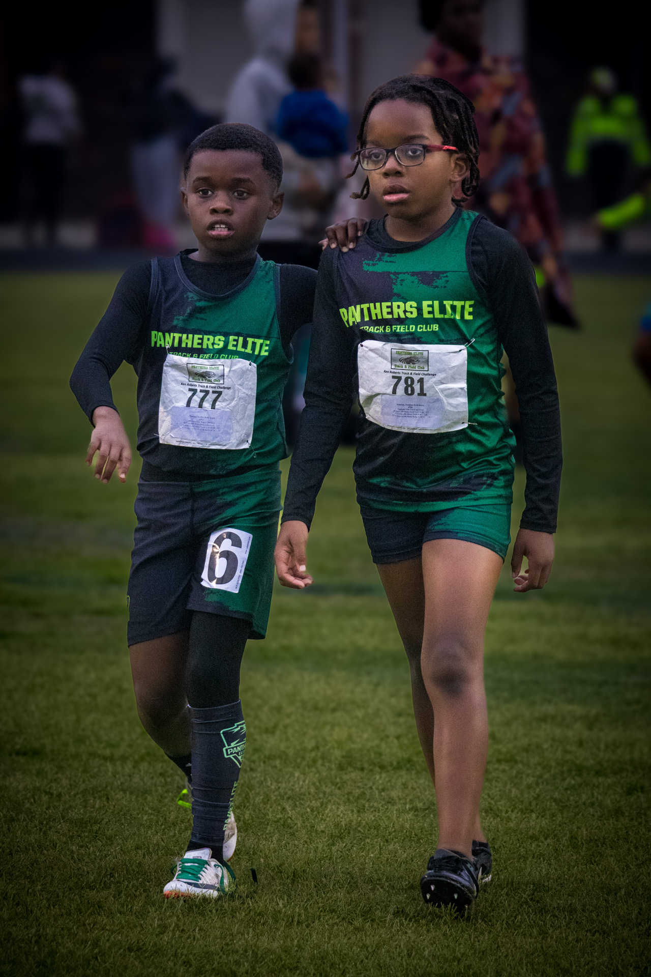 Kids running at Panthers Elite Track & Field event.