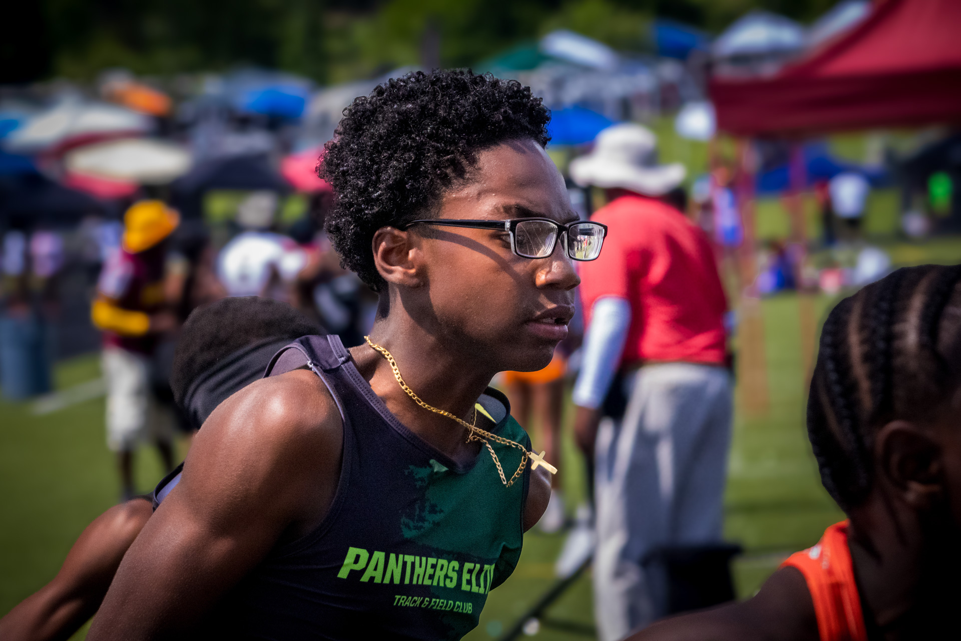 Panthers Elite track athlete at District Qualifier 2026 event.