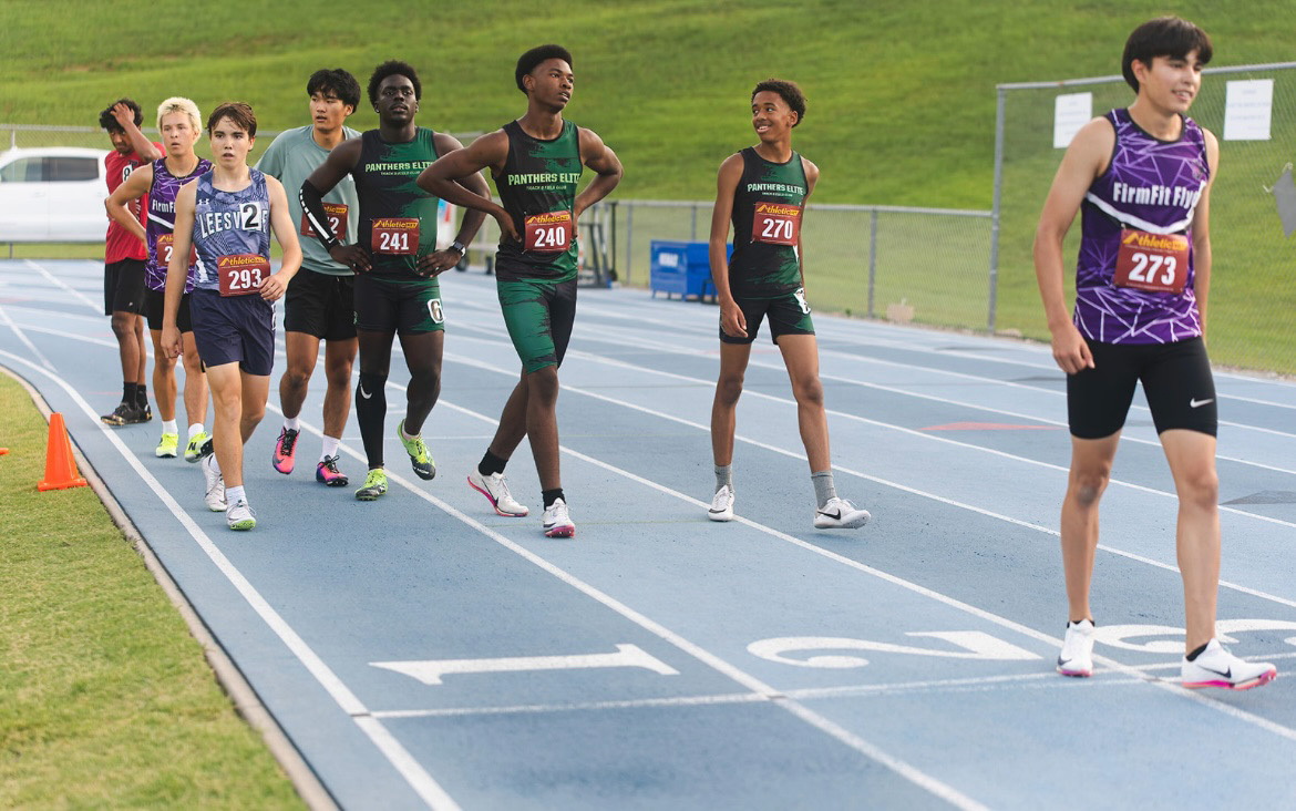 Panthers Elite athletes competing at The Victory Lap 2026 track meet.