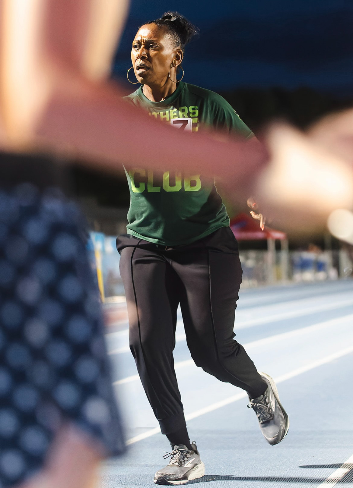Panthers Elite coach on the track during The Victory Lap 2026 event.
